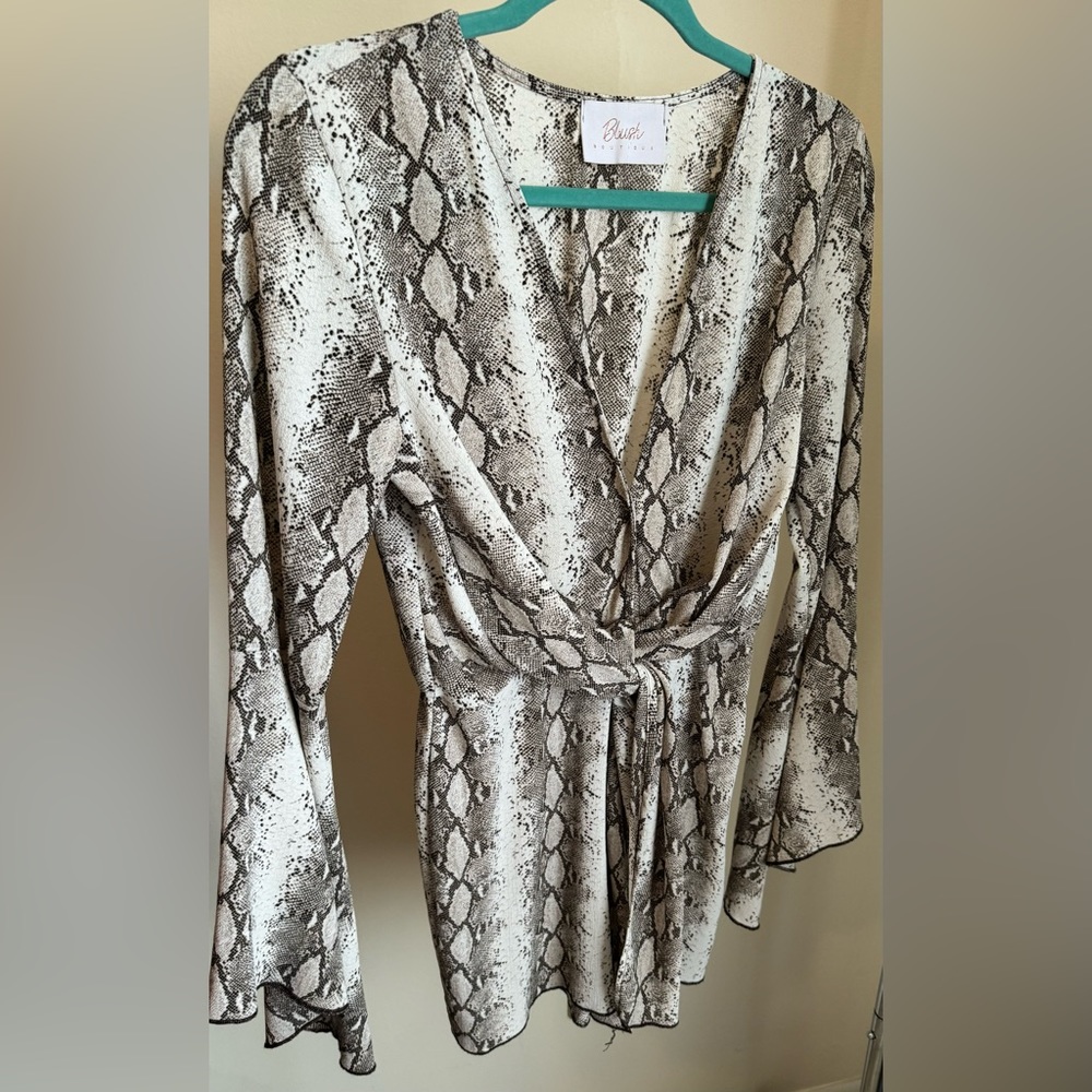Blush Boutique Snake Print Wrap Mini Dress